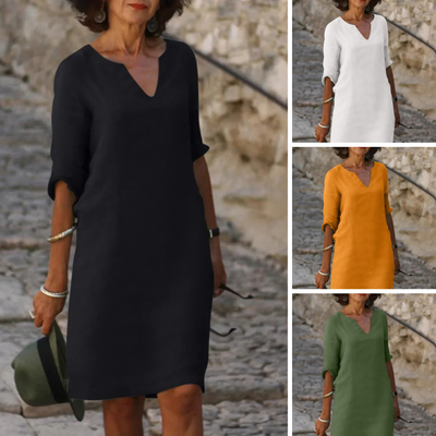 Colette™ | Elegant V-Neck Dress