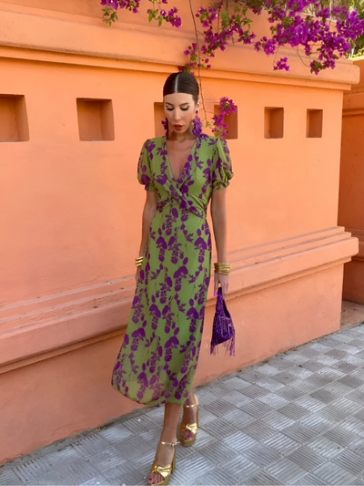 Lia Wrap Dress with V-Neck