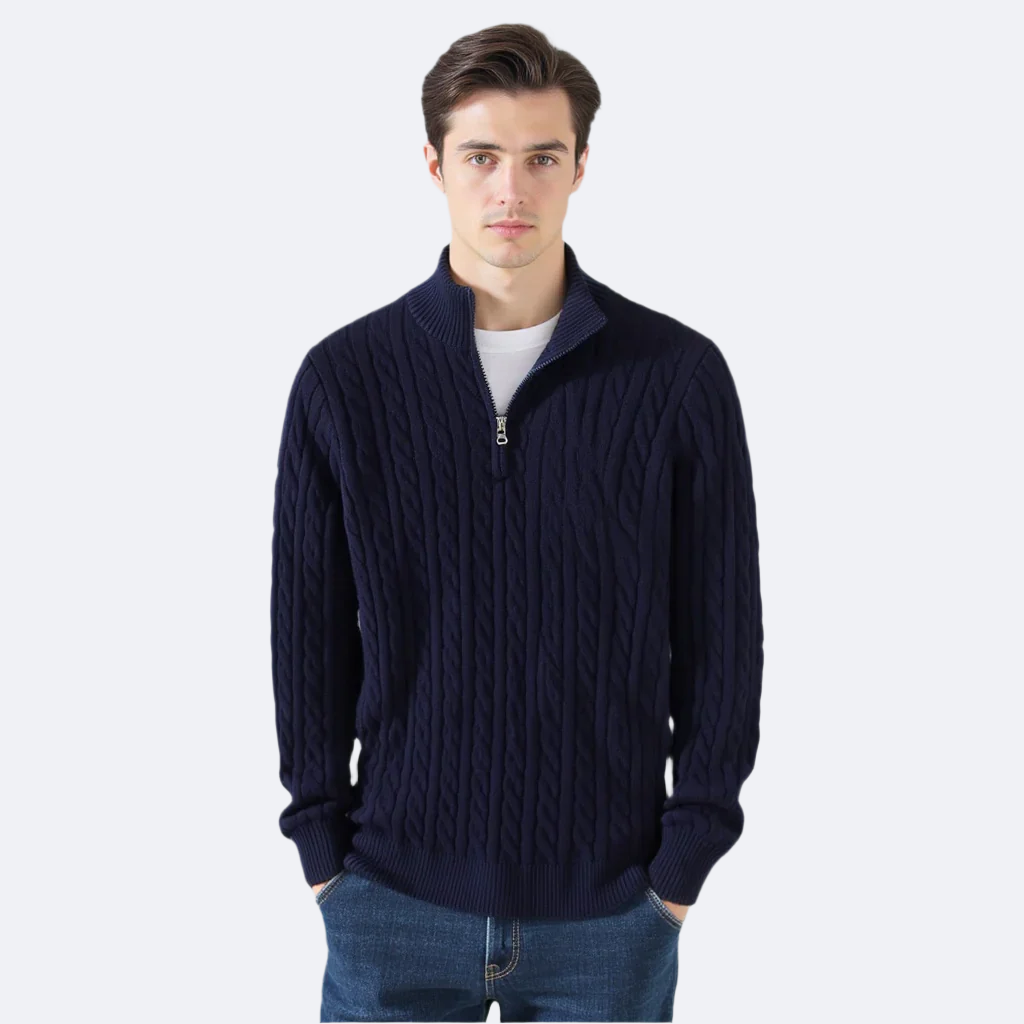 Javier™ | Cable Knit Half-Zip Sweater