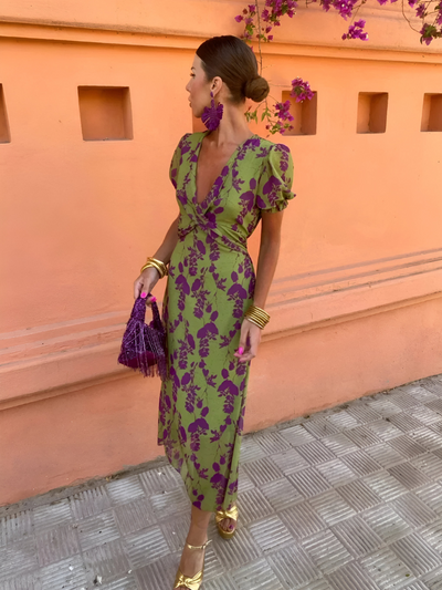 Lia Wrap Dress with V-Neck