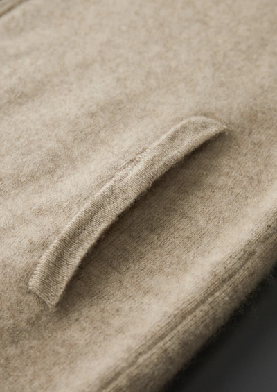 100% CASHMERE ZIP POLO CARDIGAN