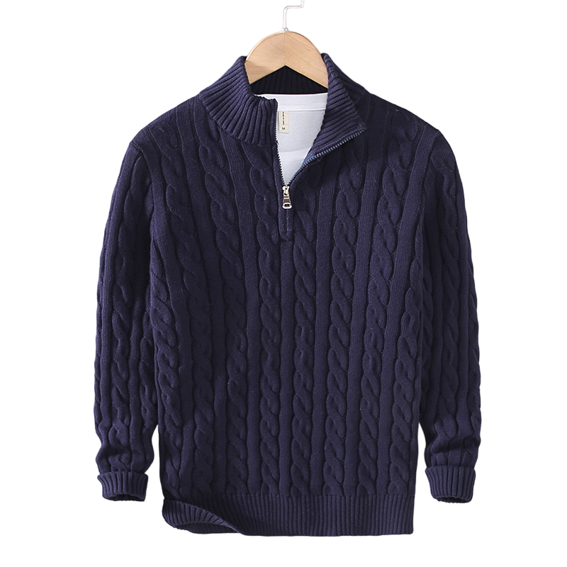 Javier™ | Cable Knit Half-Zip Sweater