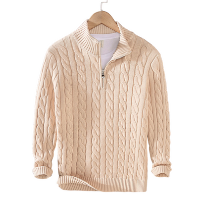 Javier™ | Cable Knit Half-Zip Sweater