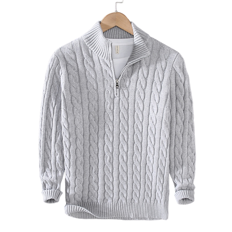 Javier™ | Cable Knit Half-Zip Sweater