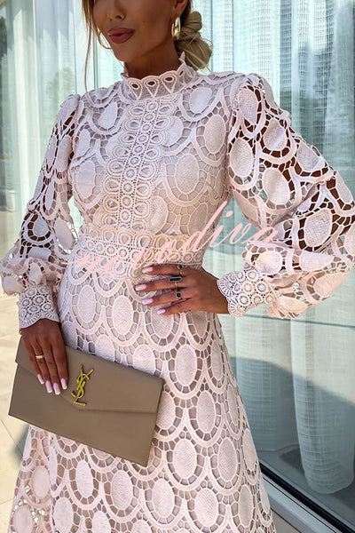 Juliette Stylish Midi Dress in Luxe Lace
