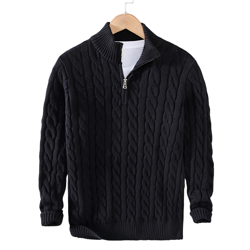 Javier™ | Cable Knit Half-Zip Sweater