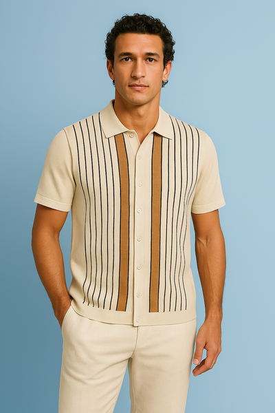 Porto Striped Polo™ | Retro Sophistication Meets Modern Ease