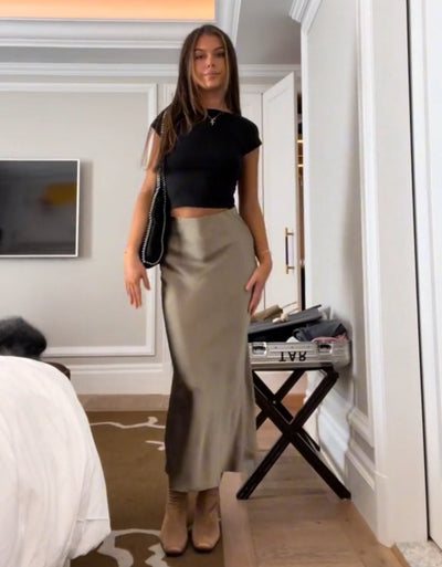 Valeria Satin Maxi Skirt