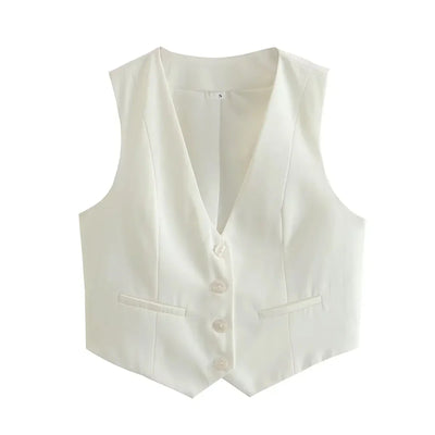 Camila Cropped Gilet Top