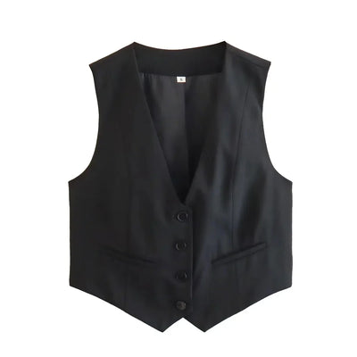 Camila Cropped Gilet Top