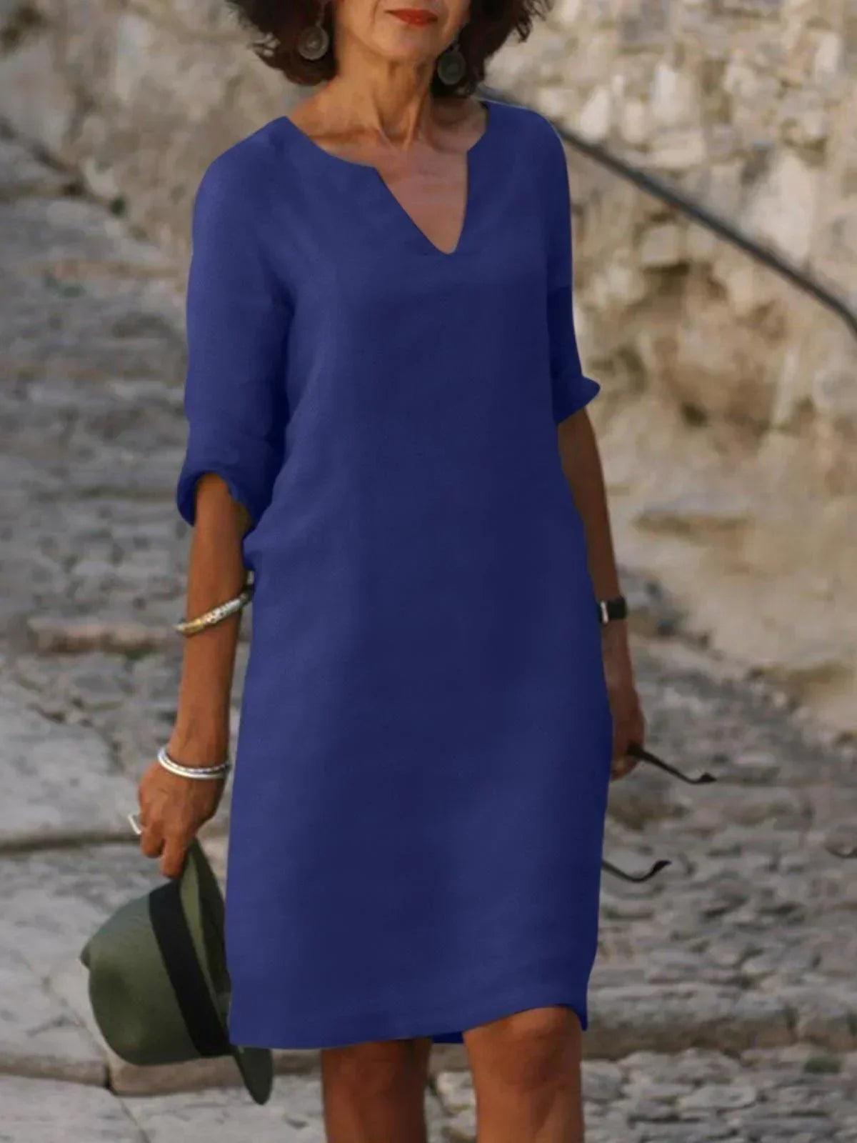 Colette™ | Elegant V-Neck Dress