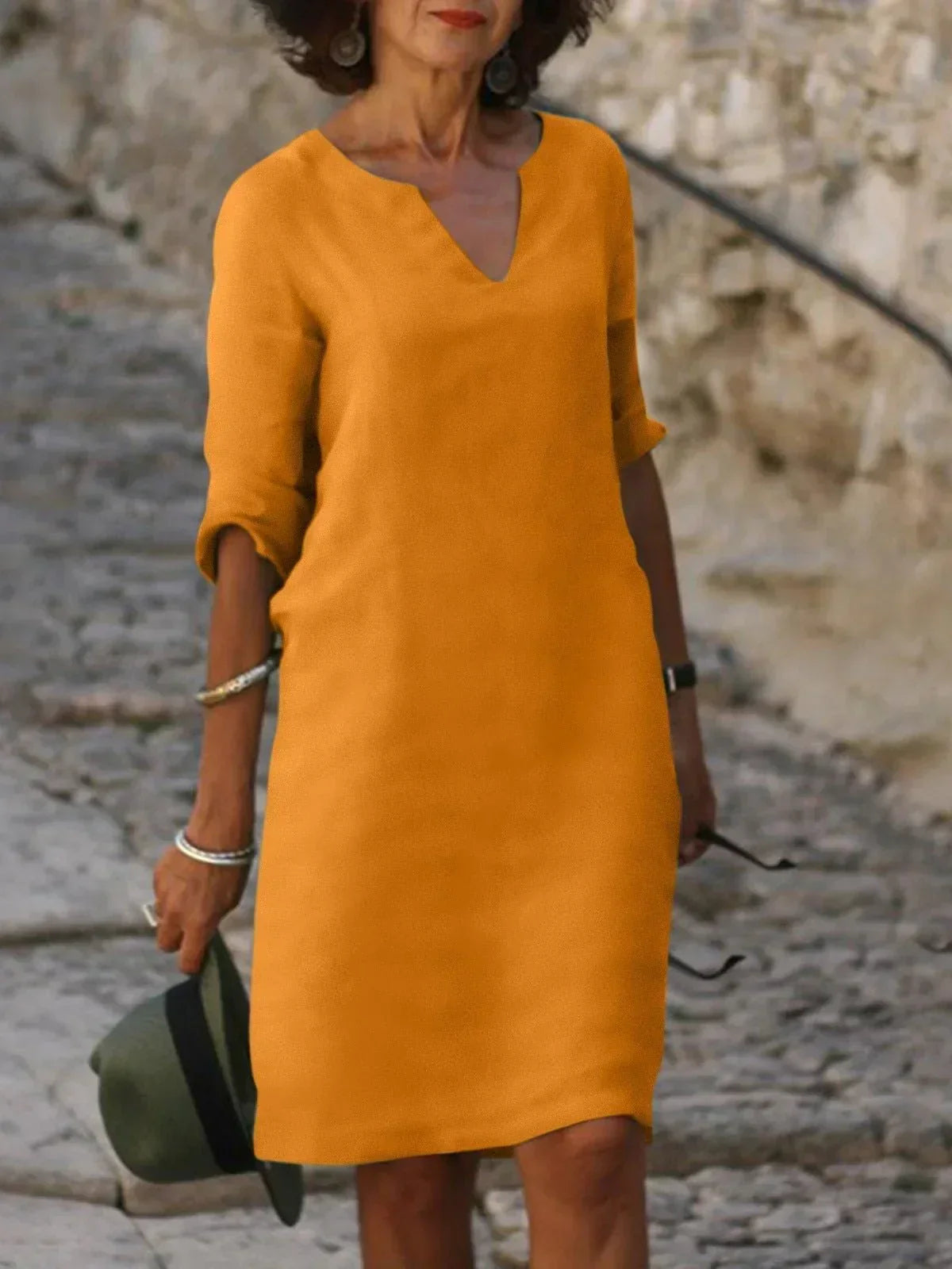 Colette™ | Elegant V-Neck Dress