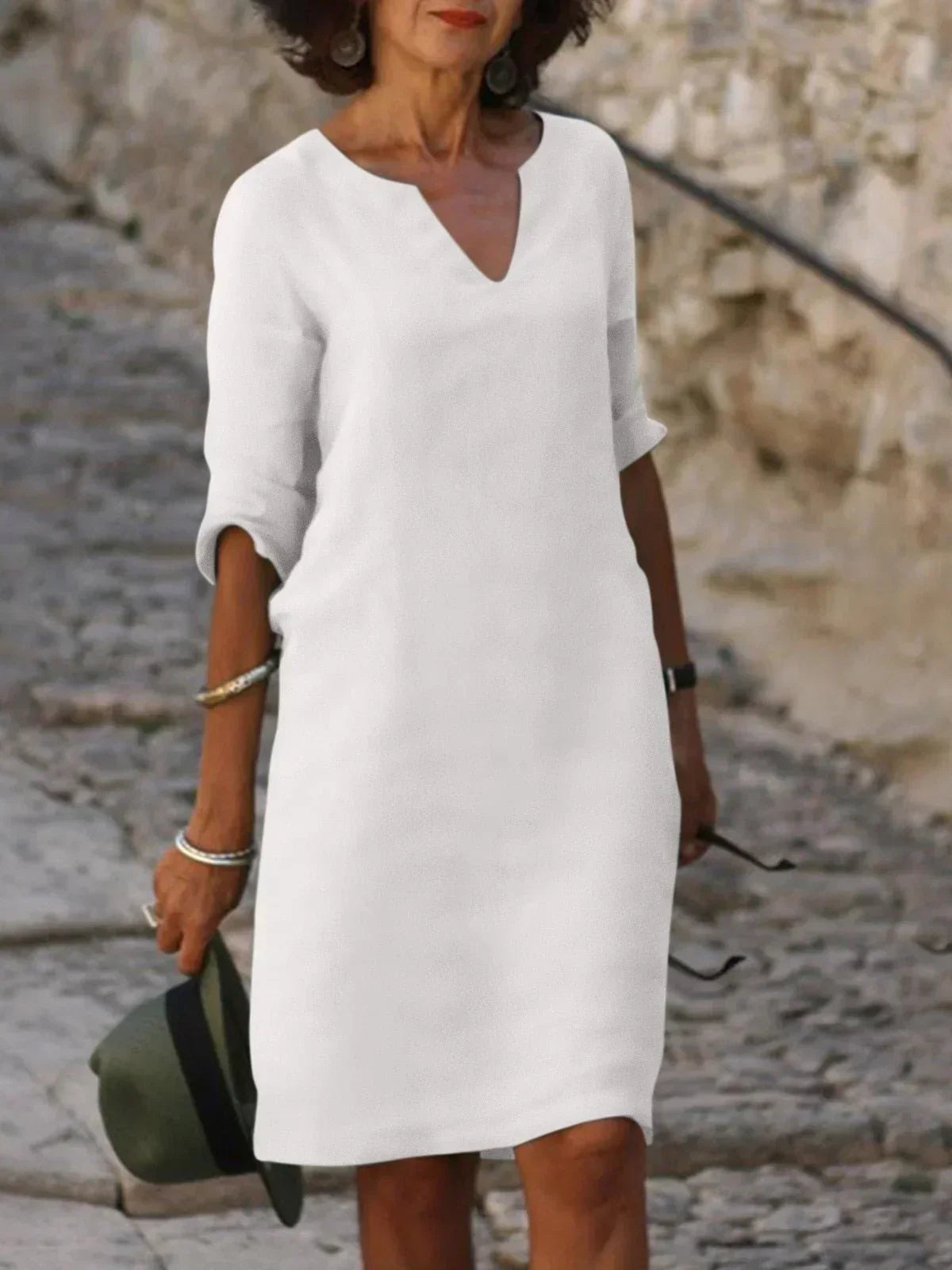 Colette™ | Elegant V-Neck Dress