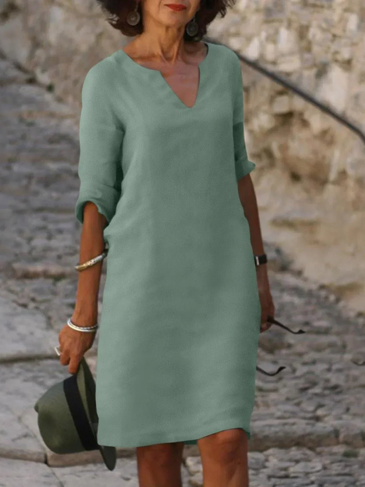 Colette™ | Elegant V-Neck Dress