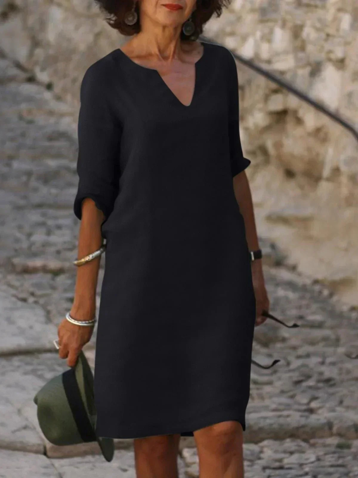 Colette™ | Elegant V-Neck Dress