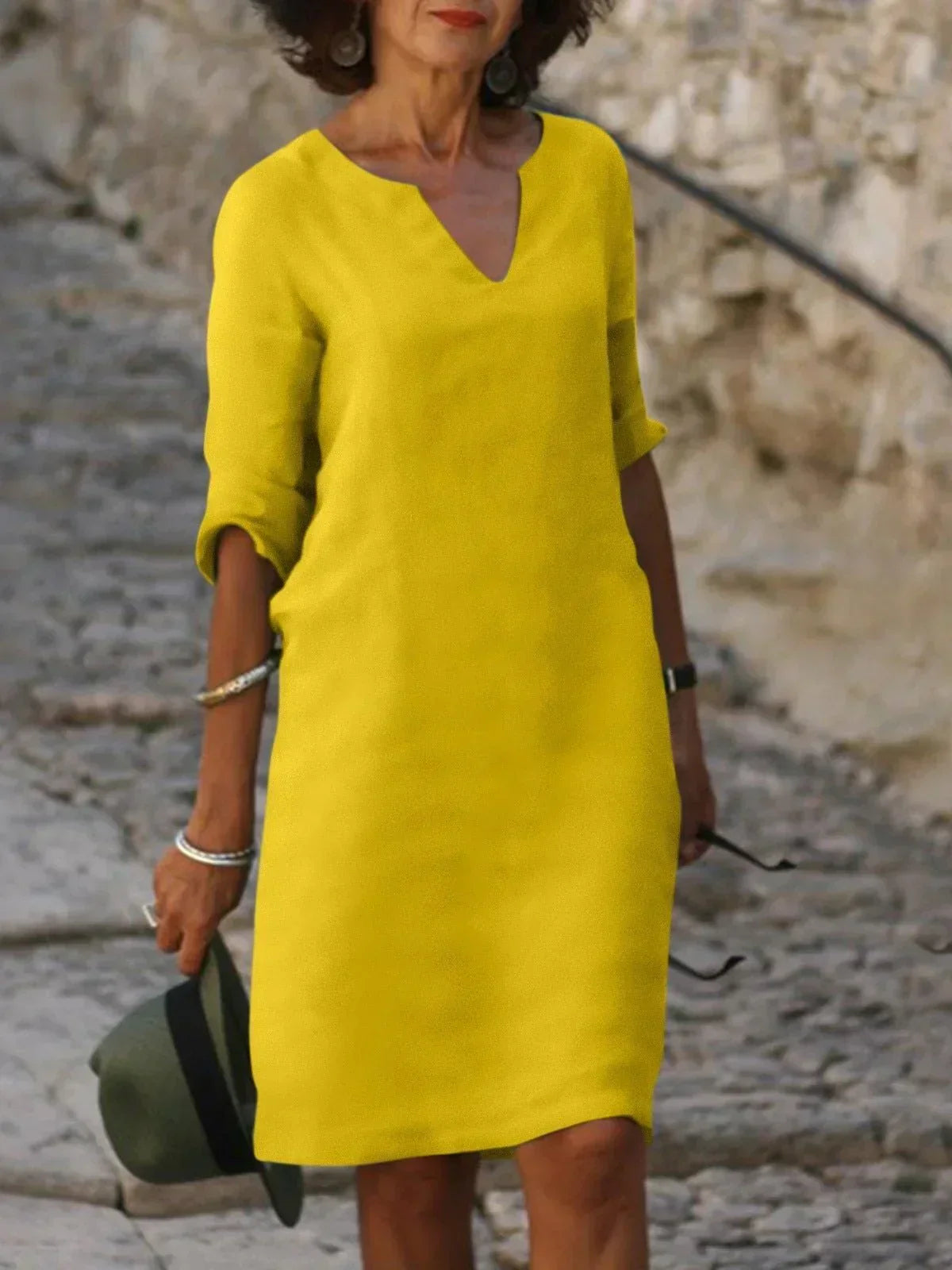 Colette™ | Elegant V-Neck Dress